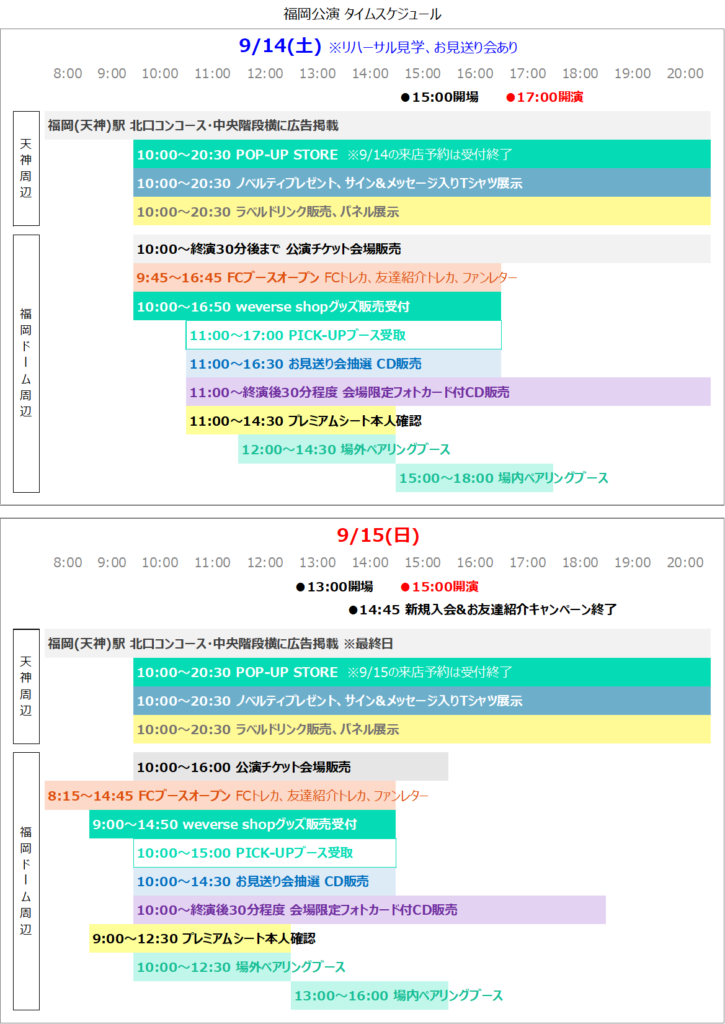 福岡公演タイムスケジュール